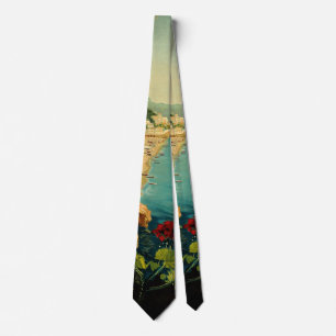 Amalfi Italian Coast, Vintage Travel Poster Italy Neck Tie