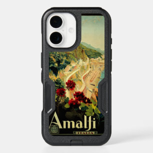 Amalfi Italian Coast, Vintage Travel Poster Italy iPhone 16 Case