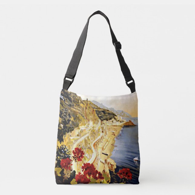 Amalfi Italy All-Over-Print Cross Body Bag (Front)
