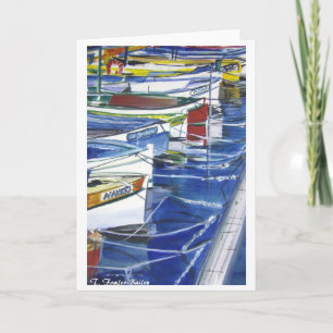 Amalfi Italy Boats Docked Card