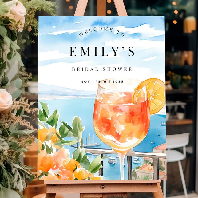Amalfi Italy Bridal Shower Welcome Sign | Aperol  (Creator Uploaded)