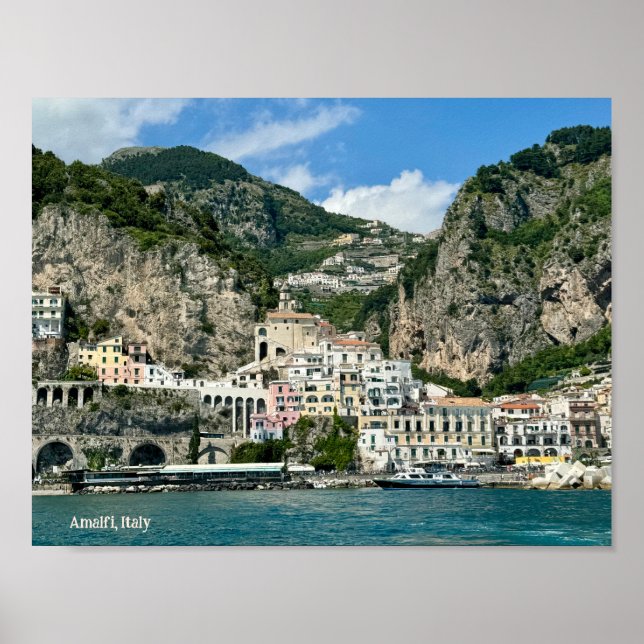 Amalfi Italy Design Poster (Front)
