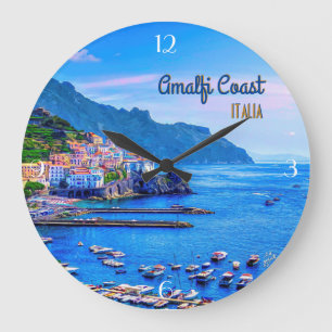 Amalfi Italy Europe Travel Photography Large Clock