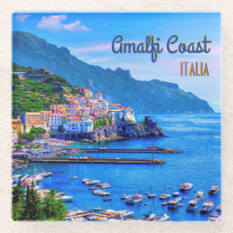 Amalfi Italy Europe Vintage Travel Photography Glass Coaster