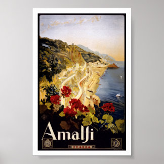 Amalfi Italy Italia Vintage Travel Poster