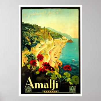 Amalfi Italy Italia Vintagetravel Advertisement Poster by fotoshoppe at Zazzle