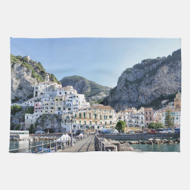 amalfi-italy-port-amalfi-coast-dito kitchen towel (Horizontal)