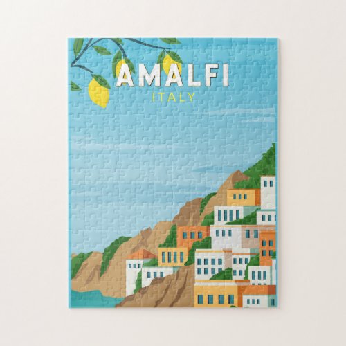 Amalfi Italy Retro Travel Art Vintage Jigsaw Puzzle