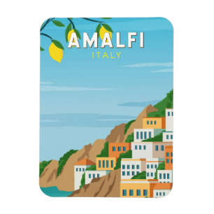 Amalfi Italy Retro Travel Art Vintage Magnet