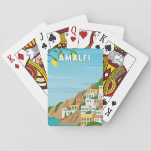 Amalfi Italy Retro Travel Art Vintage Playing Cards