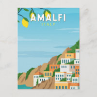 Amalfi Italy Retro Travel Art Vintage