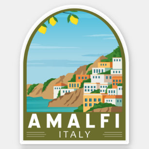 Amalfi Italy Retro Travel Art Vintage Sticker