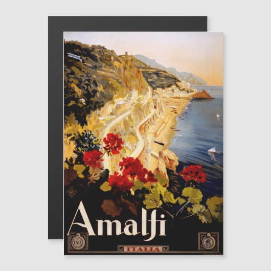 Amalfi Italy Travel Poster Art Graphic (Front/Back)