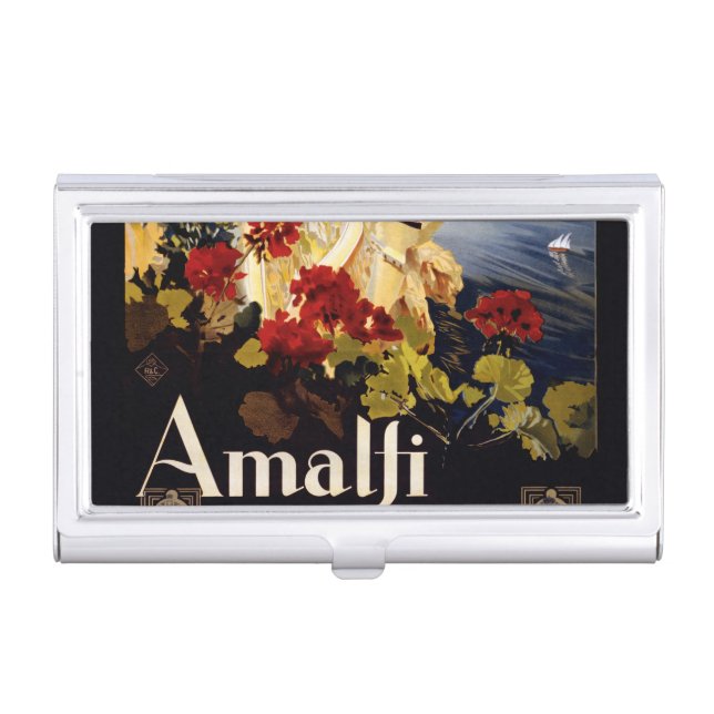 Amalfi Italy Travel Poster Art Graphic Business Card Case (Front)