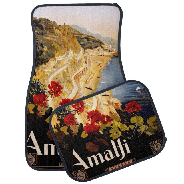 Amalfi Italy Travel Poster Art Graphic Car Floor Mat (Set)