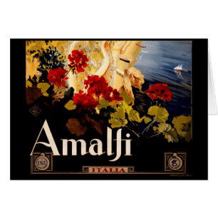 Amalfi Italy Travel Poster Art Graphic Cards
