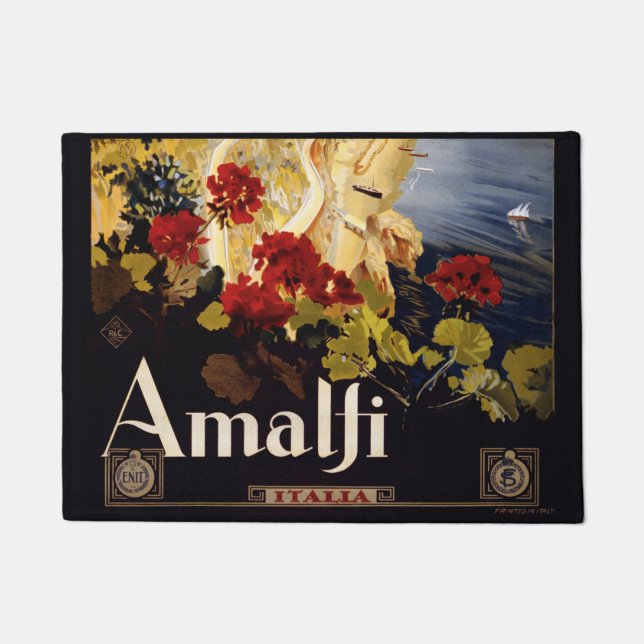 Amalfi Italy Travel Poster Art Graphic Doormat (Front)