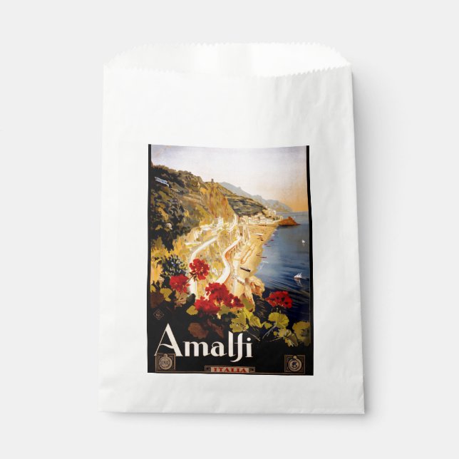 Amalfi Italy Travel Poster Art Graphic Favor Bag (Front)