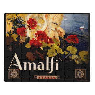 Amalfi Italy Travel Poster Art Graphic Jigsaw Puzzle
