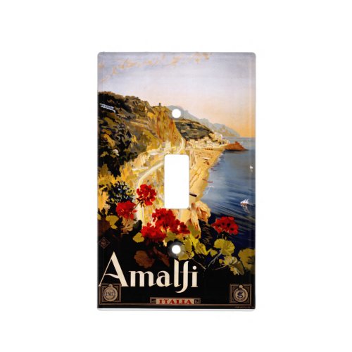 Amalfi Italy Travel Poster Art Graphic Light Switch Cover