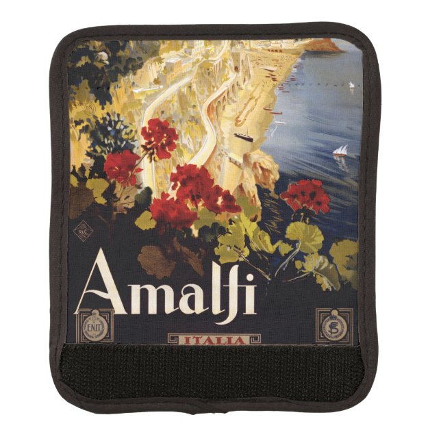 Amalfi Italy Travel Poster Art Graphic Luggage Handle Wrap (Front)