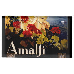Amalfi Italy Travel Poster Art Graphic Place Card Holder