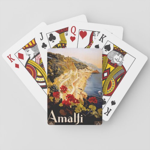 Amalfi Italy Travel Poster Art Graphic Poker Cards