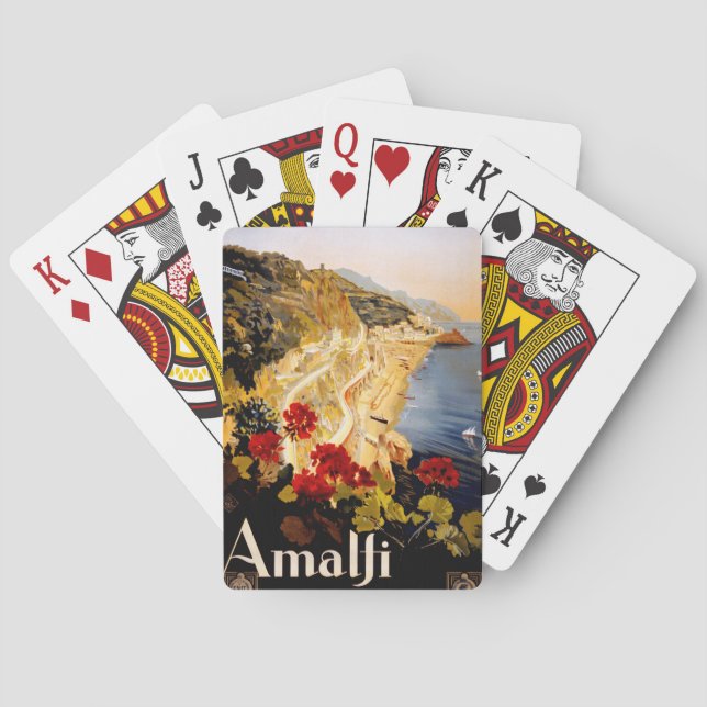 Amalfi Italy Travel Poster Art Graphic Poker Cards (Back)