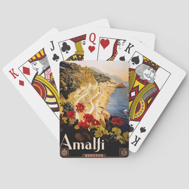 Amalfi Italy Travel Poster Art Graphic Poker Cards (Back)