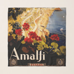 Amalfi Italy Travel Poster Art Graphic Scarf