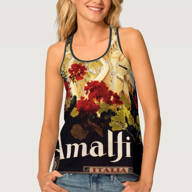 Amalfi Italy Travel Poster Art Graphic Tank Top (Front)