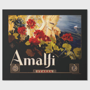 Amalfi Italy Travel Poster Art Graphic Wrapping Paper