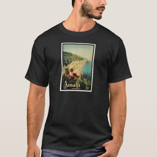 Amalfi Italy vintage poster T_Shirt