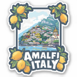 Amalfi Italy Vintage Travel Sticker