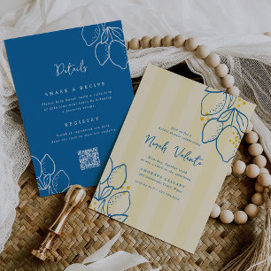 Amalfi Lemon All-in-One Handwritten Bridal Shower Invitation