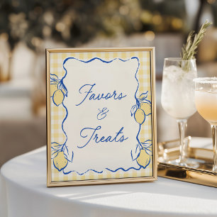 Amalfi Lemon Blue & Yellow Favors & Treats Poster