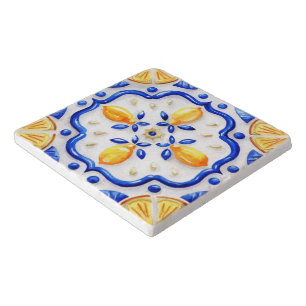 Amalfi Lemon Citrus Watercolor Mediterranean Trivet