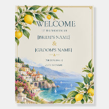 Amalfi Lemon | Coastal Italy Wedding Welcome Sign