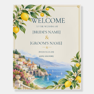 Amalfi Lemon Coastal Italy Wedding Welcome Sign