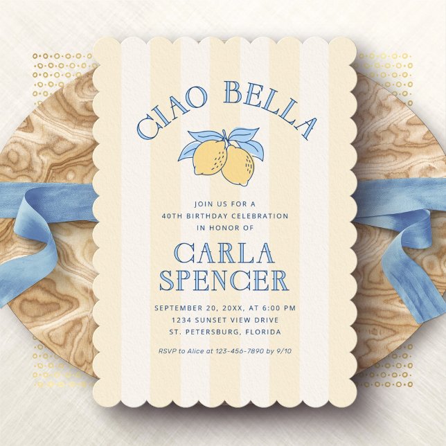 Amalfi Lemon Mediterranean Birthday Invitation (Creator Uploaded)