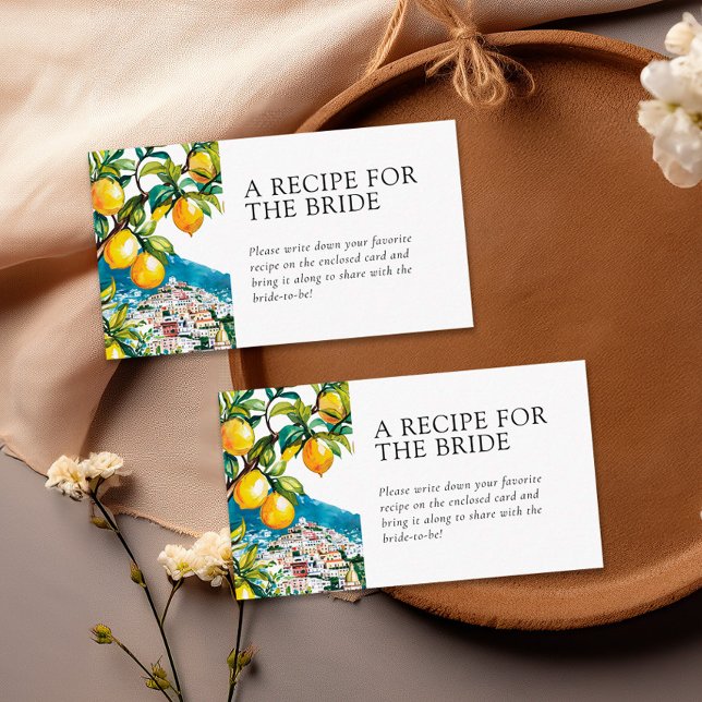Amalfi Lemon Recipe Request Bridal Shower Enclosure Card (Creator Uploaded)