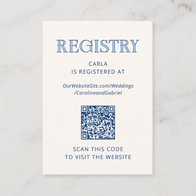 Amalfi Lemon Registry QR Code Enclosure Card (Front)