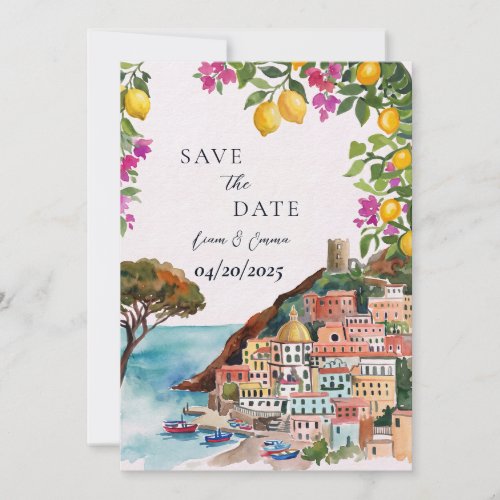 Amalfi Lemon Save The Date Invitation