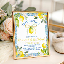 Amalfi Lemon Time Capsule Table Sign