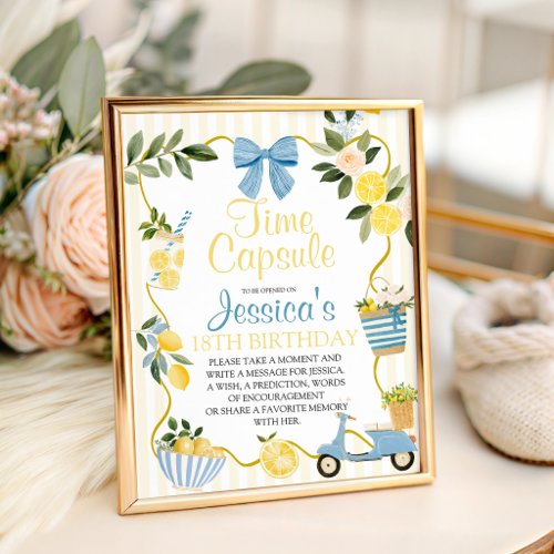 Amalfi Lemon Time Capsule Table Sign