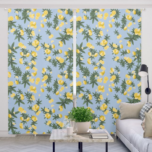 Amalfi Lemon Twist Vibes 1 Blackout Curtains (Living Room)