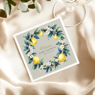 Amalfi Lemon Wreath   Italian Ciao Baby Shower Napkins