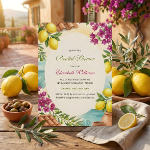 Amalfi Lemons Coastal Italian Summer Bridal Shower Invitation