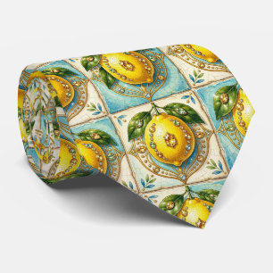 Amalfi Lemons Faux Silk Luxury Designer Style Neck Tie