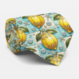 Amalfi Lemons Faux Silk Luxury Designer Style Neck Tie